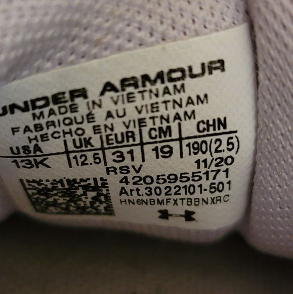 Under Armour Kids' Pre-School Assert 8 AC Sneakers, Girls', size UK 12.5 - Picture 4 of 4